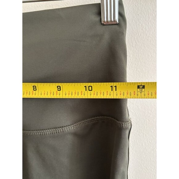 Nike Leggings Cross Front Small Green Stirrups Pull On Stretch Yoga Logo - Picture 8 of 10